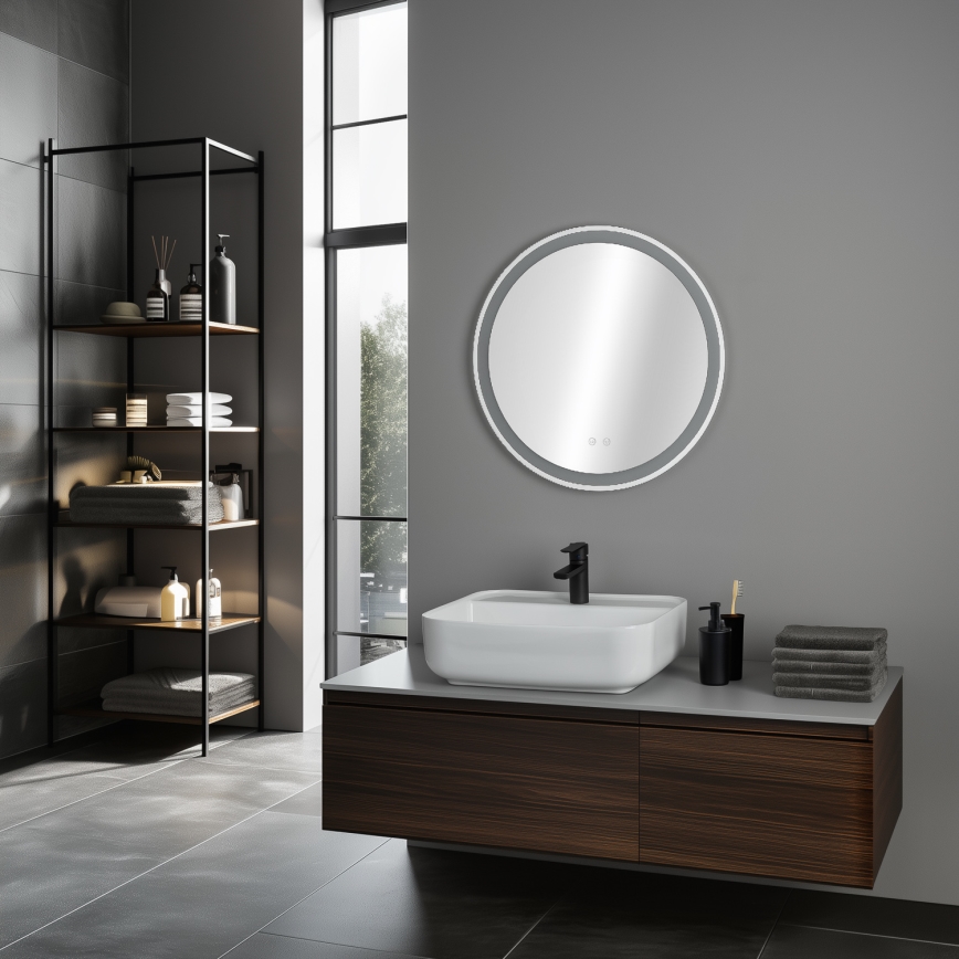 Brilagi - LED ogrevano kopalniško ogledalo AVA ECO, LED 11,5 W/230 V, premer 60 cm, IP44, CRI 90, zatemnljivo + CCT