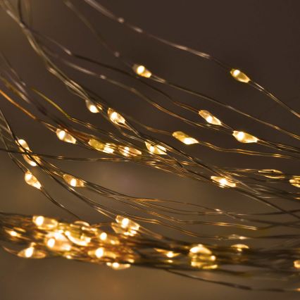 BRILAGI - LED božična zavesa 300xLED/8 funkcij/3xAA/USB 1,2m topla bela