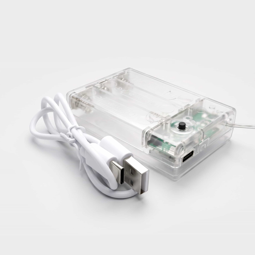 BRILAGI - LED Božična zavesa 77xLED/3xAA/USB 1,8m hladna bela