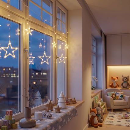 BRILAGI - LED Božična zavesa 77xLED/3xAA/USB 1,8m topla bela