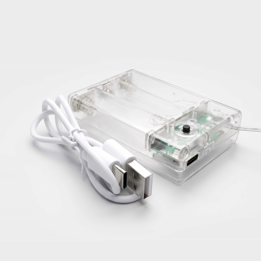 BRILAGI - LED Božična zavesa 77xLED/3xAA/USB 1,8m topla bela
