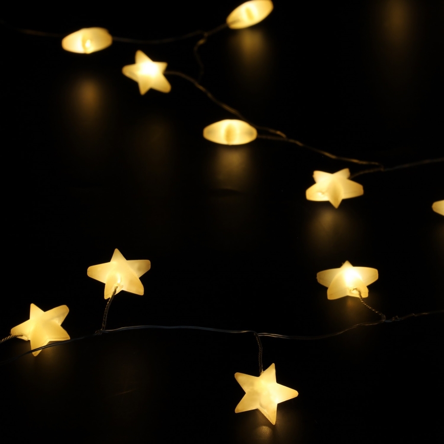 Brilagi - LED božični niz 40xLED/3xAA 1,8 m topla bela zvezde