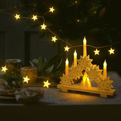 Brilagi - LED božični niz 40xLED/3xAA 1,8 m topla bela zvezde