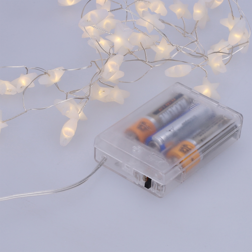 Brilagi - LED božični niz 40xLED/3xAA 1,8 m topla bela zvezde