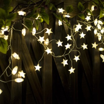 BRILAGI - LED božični niz 40xLED/3xAA 1,8m topla bela v obliki zvezd