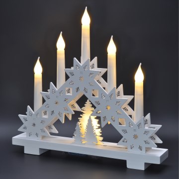 BRILAGI - LED Božični svečnik 5xLED/2xAA bela