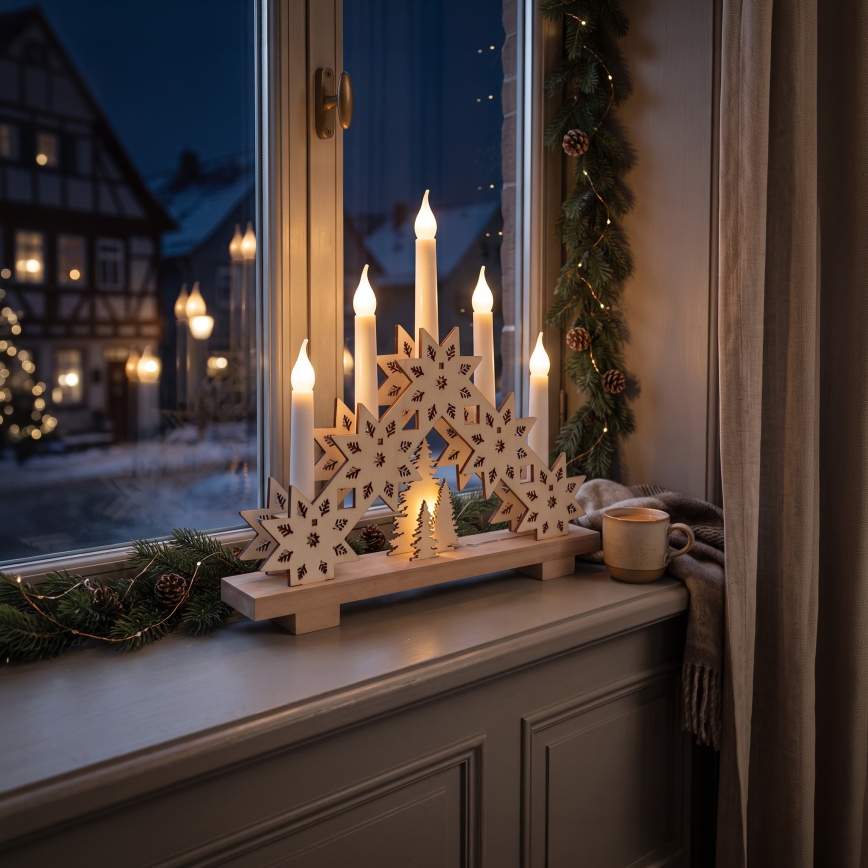 BRILAGI - LED božični svečnik 5xLED/2xAA bež