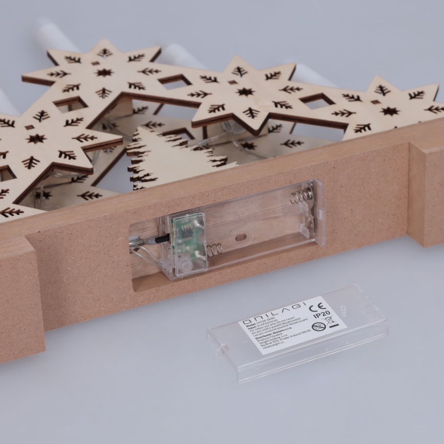 BRILAGI - LED božični svečnik 5xLED/2xAA bež
