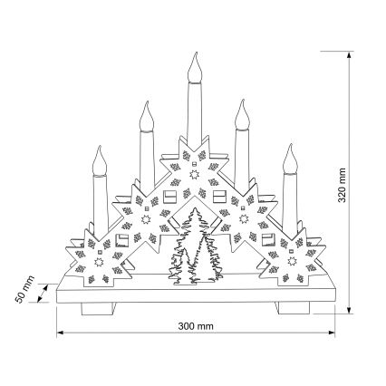 BRILAGI - LED božični svečnik 5xLED/2xAA bež