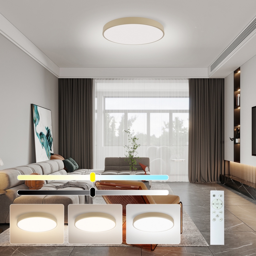 Brilagi - LED Dimmable Stropna Lampa POOL SMART LED/60W/230V 50 cm Wi-Fi Tuya Beige + Daljinsko upravljanje