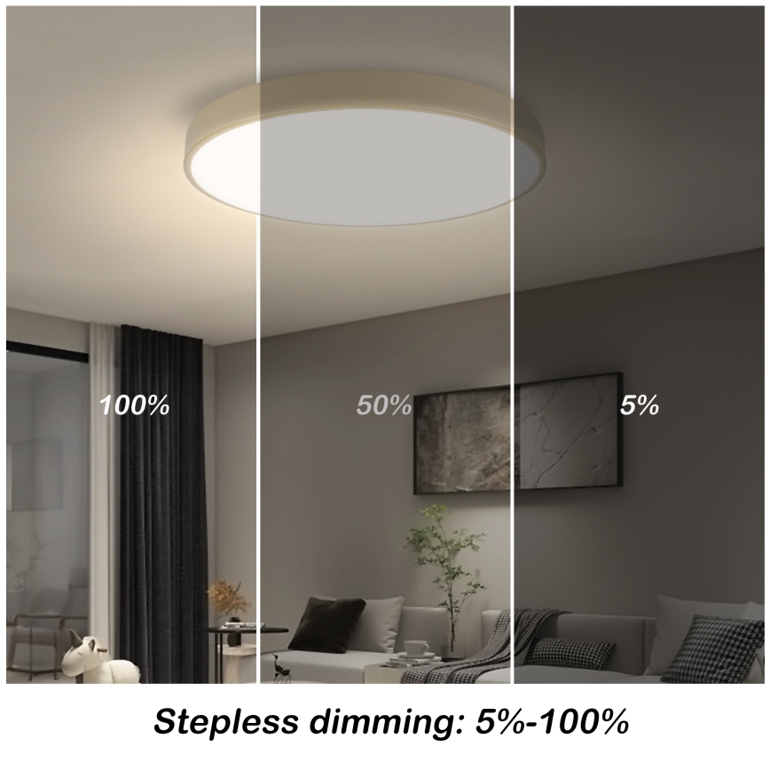 Brilagi - LED Dimmable Stropna Lampa POOL SMART LED/60W/230V 50 cm Wi-Fi Tuya Beige + Daljinsko upravljanje