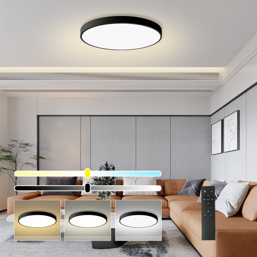 Brilagi - LED Dimmable stropna svetilka POOL SMART LED/100W/230V 3000-6000K premer 80 cm Wi-Fi Tuya črna + daljinski upravljalnik