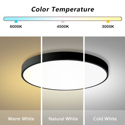 Brilagi - LED Dimmable stropna svetilka POOL SMART LED/100W/230V 3000-6000K premer 80 cm Wi-Fi Tuya črna + daljinski upravljalnik