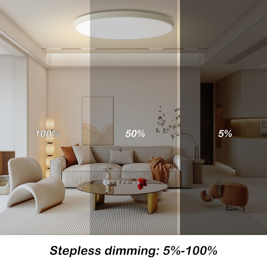 Brilagi - LED Dimmable Stropné Svetlo POOL SMART LED/128W/230V 3000-6000K pre Ø 100 cm Wi-Fi Tuya biele + diaľkové ovládanie