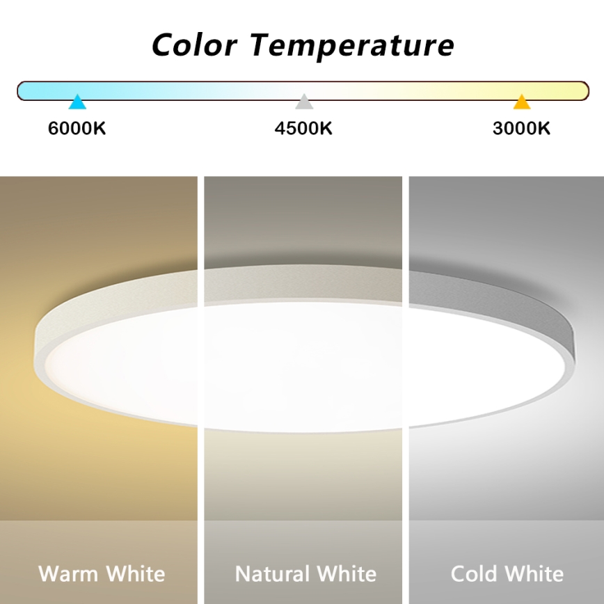 Brilagi - LED Dimmable Stropné Svetlo POOL SMART LED/128W/230V 3000-6000K pre Ø 100 cm Wi-Fi Tuya biele + diaľkové ovládanie