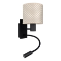 Brilagi - LED fleksibilna stenska svetilka BOBO 1xE27/25W/230V + LED/3W črna/bež/pikice