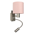 Brilagi - LED fleksibilna stenska svetilka BOBO 1xE27/25W/230V + LED/3W matni krom/rožnata