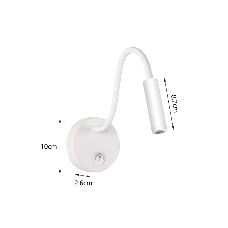 Brilagi - LED Fleksibilna stenska svetilka MAYA LED/3W/230V 4000K bela