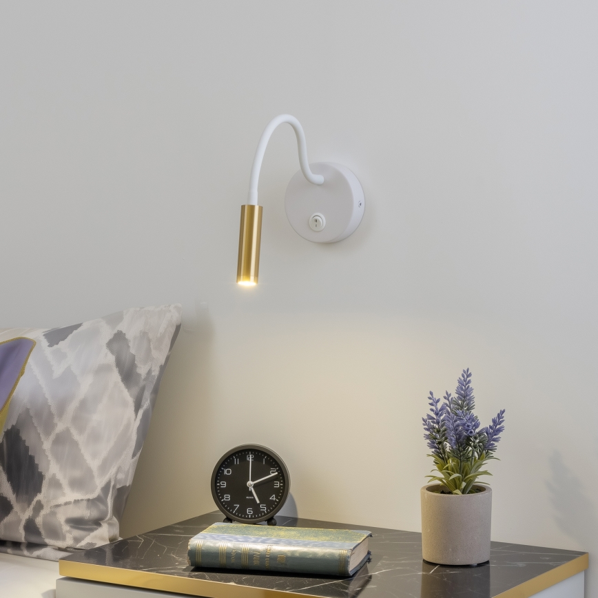 Brilagi - LED Fleksibilna stenska svetilka MAYA LED/3W/230V 4000K bela/zlata