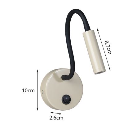 Brilagi - LED Fleksibilna stenska svetilka MAYA LED/3W/230V 4000K bež