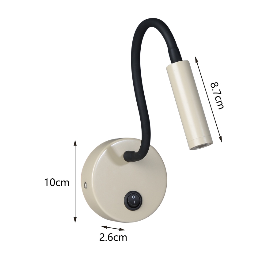 Brilagi - LED Fleksibilna stenska svetilka MAYA LED/3W/230V 4000K bež
