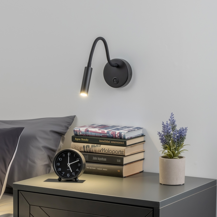 Brilagi - LED Fleksibilna stenska svetilka MAYA LED/3W/230V 4000K črna