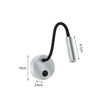 Brilagi - LED Fleksibilna stenska svetilka MAYA LED/3W/230V 4000K srebrna