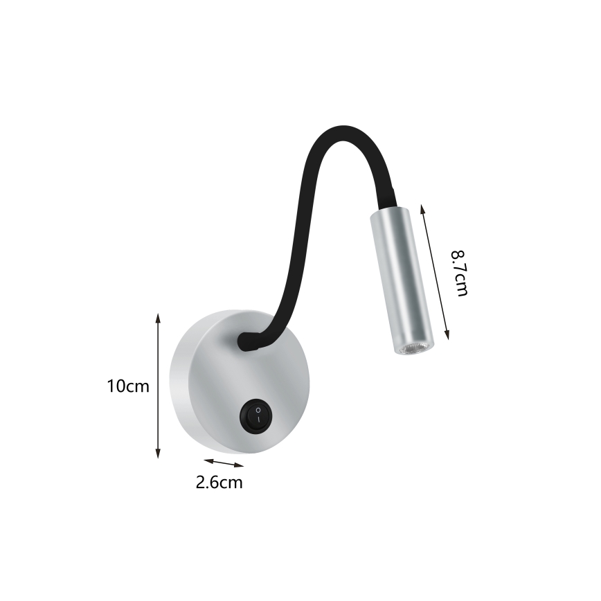 Brilagi - LED Fleksibilna stenska svetilka MAYA LED/3W/230V 4000K srebrna