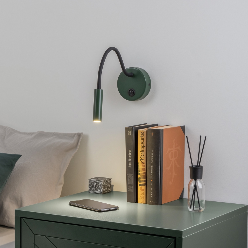 Brilagi - LED Fleksibilna stenska svetilka MAYA LED/3W/230V 4000K zelena