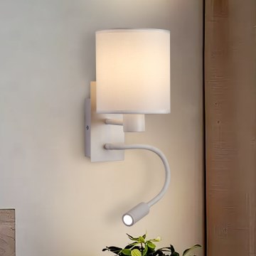 Brilagi - LED Fleksibilna stenska svetilka NUBILA 1xE27/25W/230V + LED/3W bela