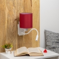Brilagi - LED Fleksibilna stenska svetilka NUBILA 1xE27/25W/230V + LED/3W bela/Pompejanec rdeča