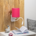 Brilagi - LED Fleksibilna stenska svetilka NUBILA 1xE27/25W/230V + LED/3W bela/roza