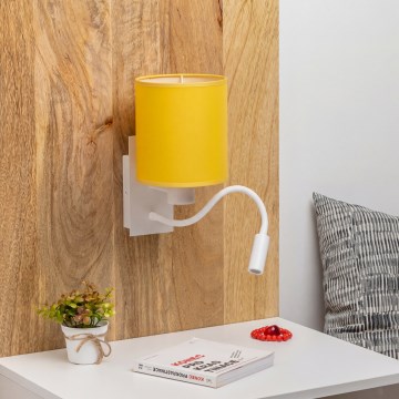 Brilagi - LED fleksibilna stenska svetilka NUBILA 1xE27/25W/230V + LED/3W bela/rumena