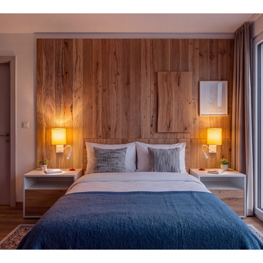 Brilagi - LED fleksibilna stenska svetilka NUBILA 1xE27/25W/230V + LED/3W bela/rumena