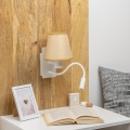 Brilagi - LED Fleksibilna stenska svetilka NUBILA 1xE27/25W/230V + LED/3W bela/svetlo rjava