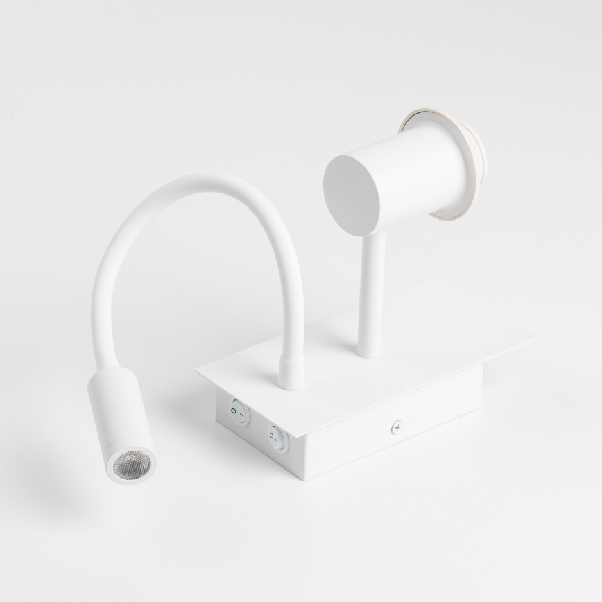 Brilagi - LED prilagodljiva stenska svetilka NUBILA 1xE27/25W/230V + LED/3W bela/svetlo siva