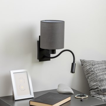 Brilagi - LED Fleksibilna stenska svetilka NUBILA 1xE27/25W/230V + LED/3W črna/antracit