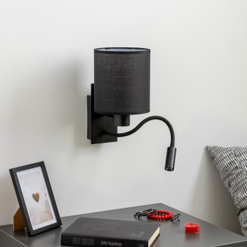 Brilagi - LED Fleksibilna stenska svetilka NUBILA 1xE27/25W/230V + LED/3W črna