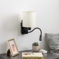 Brilagi - LED Fleksibilna stenska svetilka NUBILA 1xE27/25W/230V + LED/3W črna/krem barva