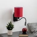 Brilagi - LED Fleksibilna stenska svetilka NUBILA 1xE27/25W/230V + LED/3W črna/Pompejanec rdeča