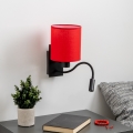Brilagi - LED Fleksibilna stenska svetilka NUBILA 1xE27/25W/230V + LED/3W črna/rdeča