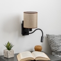 Brilagi - LED Fleksibilna stenska svetilka NUBILA 1xE27/25W/230V + LED/3W črna/rjava