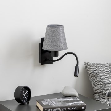Brilagi - LED Fleksibilna stenska svetilka NUBILA 1xE27/25W/230V + LED/3W črna/siva