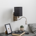 Brilagi - LED Fleksibilna stenska svetilka NUBILA 1xE27/25W/230V + LED/3W mat krom/črna