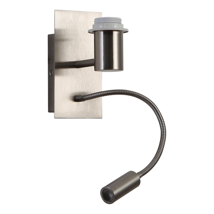 Brilagi - LED Fleksibilna stenska svetilka NUBILA 1xE27/25W/230V + LED/3W mat krom