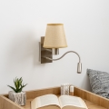Brilagi - LED Fleksibilna stenska svetilka NUBILA 1xE27/25W/230V + LED/3W mat krom/svetlo rjava