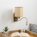 Brilagi - LED Fleksibilna stenska svetilka NUBILA 1xE27/25W/230V + LED/3W mat krom/svetlo rjava
