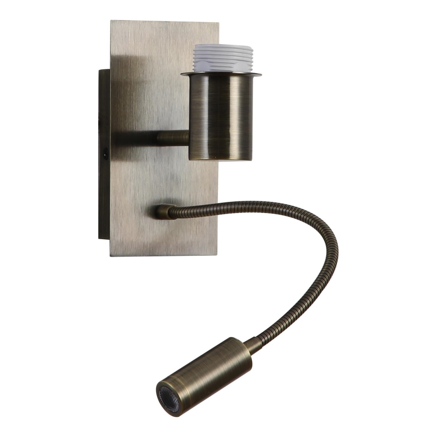 Brilagi - LED Fleksibilna stenska svetilka NUBILA 1xE27/25W/230V + LED/3W medenina