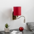 Brilagi - LED Fleksibilna stenska svetilka NUBILA 1xE27/25W/230V+LED/3W medenina/Pompejanec rdeča