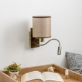 Brilagi - LED Fleksibilna stenska svetilka NUBILA 1xE27/25W/230V + LED/3W medenina/rjava